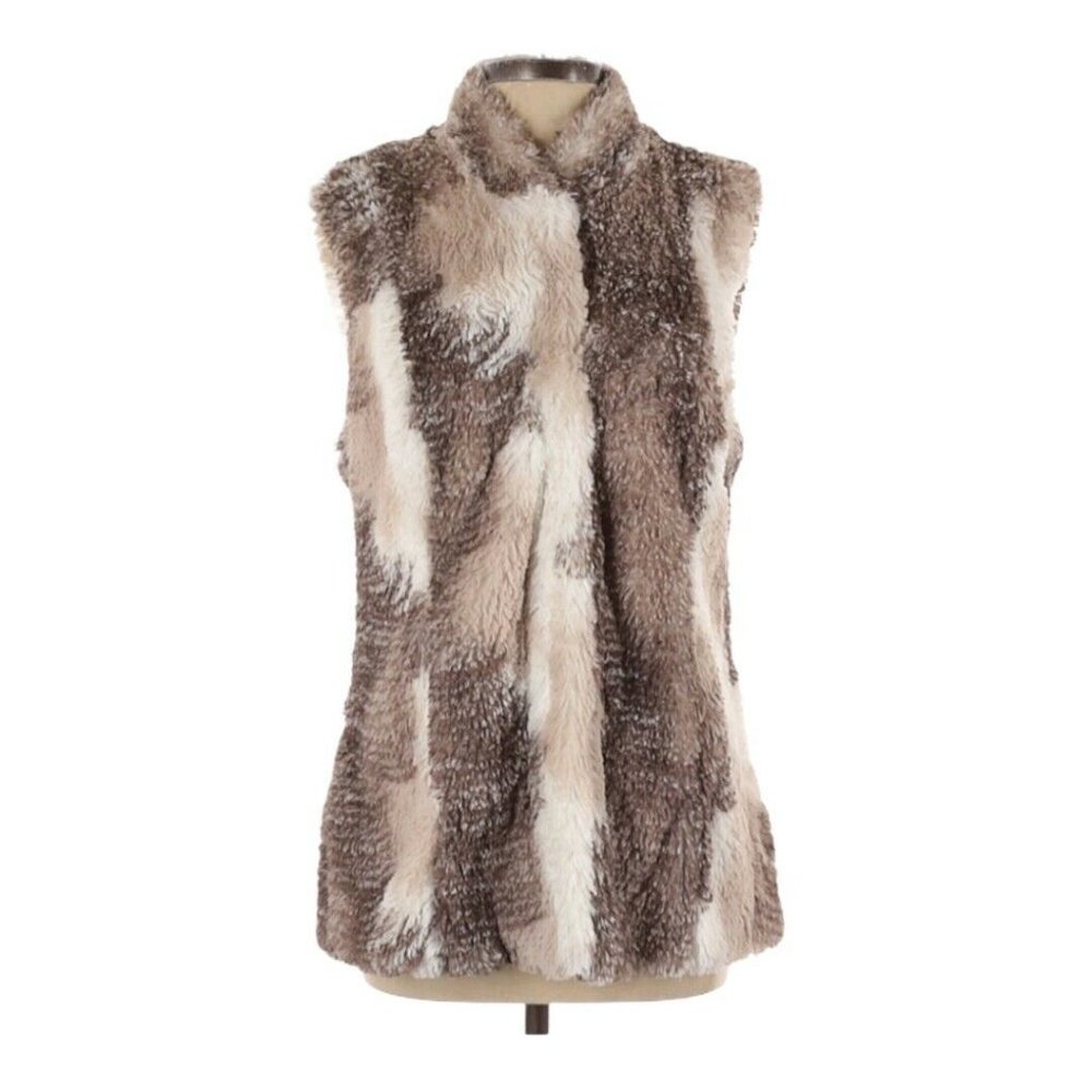 Cabi Womens Aspen Faux Fur Vest Women's SMALL Full Zip Tan Beige Soft Style 3179 - Picture 4 of 12